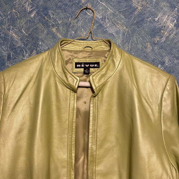 Revue Green Leather Jacket 10 - Picture 8 of 9